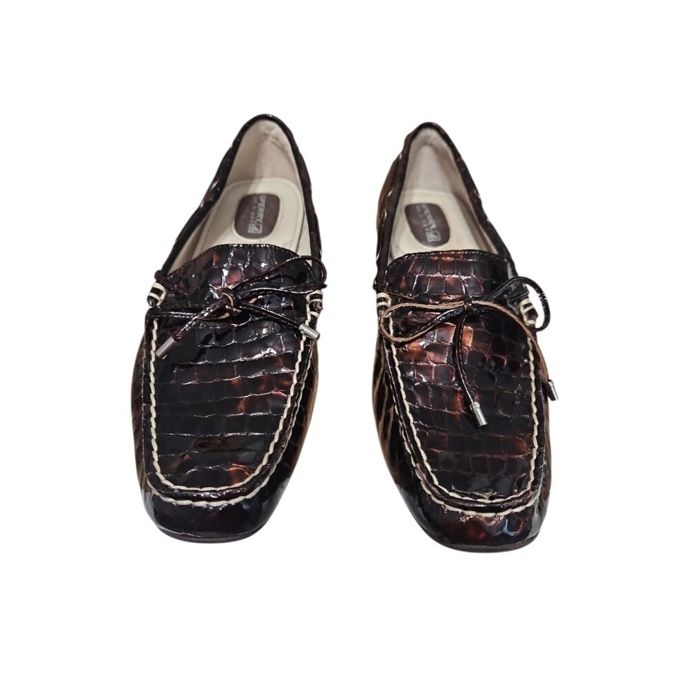 Sperry Top Sider‎ Brown Crocodile Pattern Loafers Women's 8.5 - Picture 3 of 6